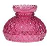 B&P Lamp 7" Diamond Quilted Pattern Cranberry Color Student Glass Shade with Crimped Top view 4