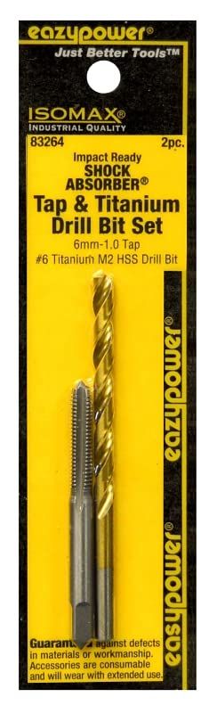 EAZY POWER 83264 6MM-1.0 Tap & Titanium Drill Bit Set (2 Piece)