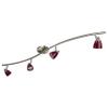 Direct-Lighting 4 Light Adjustable Track Light, Brushed Steel Finish, Red Glass Shade, Ready to Install, Bulb Included, D268-44C-BS-BRED view 3