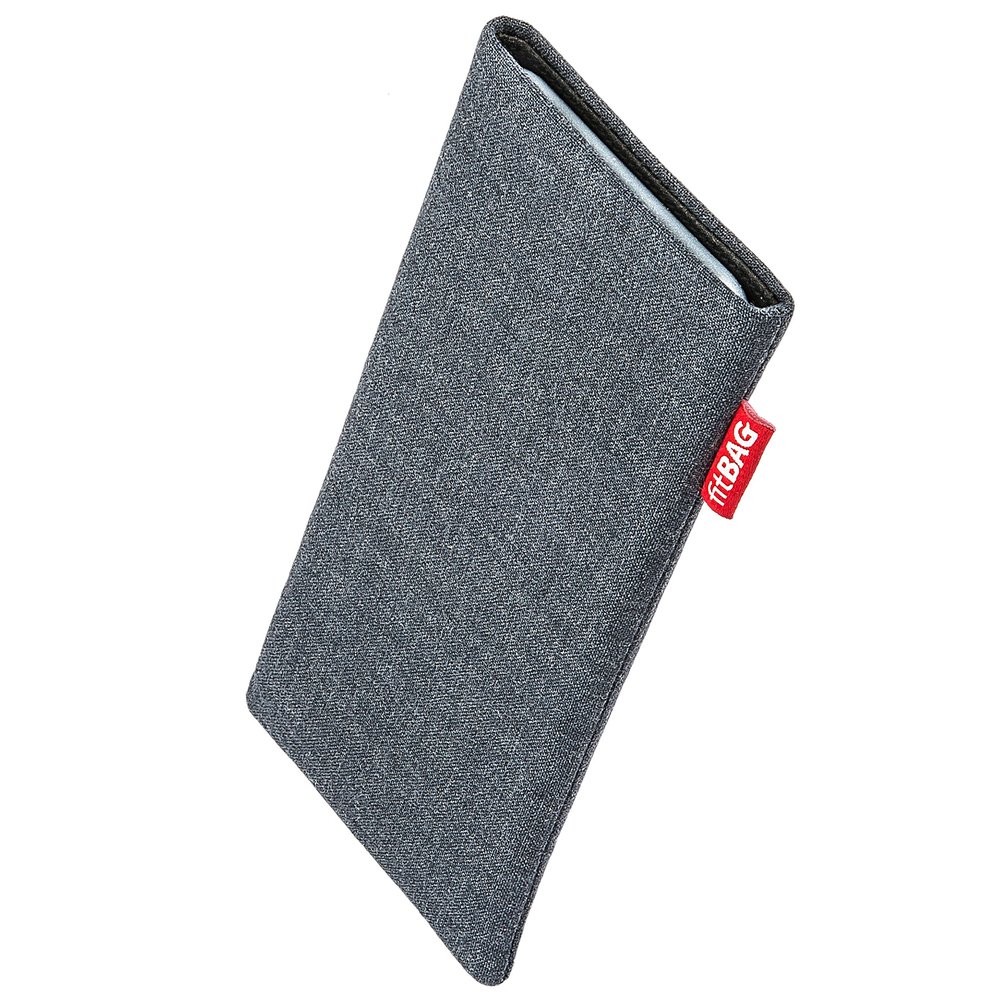 fitBAG Jive Gray Custom Tailored Sleeve for LeEco LePro 3. Fine Suit Fabric Pouch with Integrated Microfibre Lining for Display Cleaning