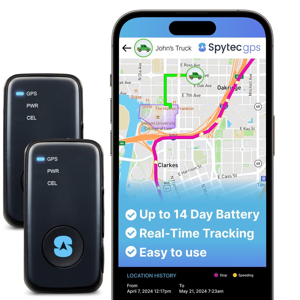 (2 Pack) Spytec Atlas GPS Tracker for Vehicles, Cars, Trucks, Kids & Seniors | Hidden Mini GPS Tracker Device for Fleet Vehicles | Geofencing | Real-time Tracking and Updates | Subscription Required