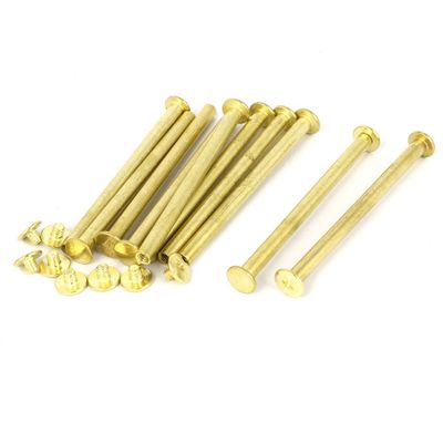 uxcell 5mmx70mm Brass Plated Chicago Screws Binding Posts Docking Rivet 10pcs