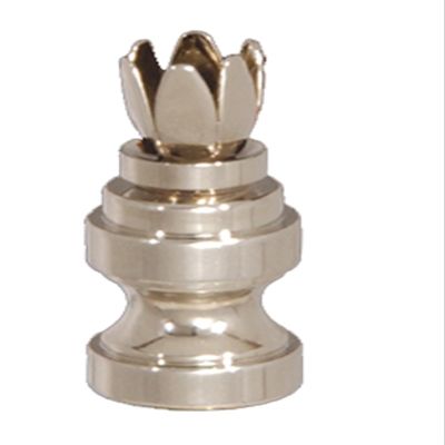 B&P Lamp 6 Prong Design, Base Only Finial, Satin Nickel Finish