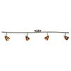 Direct-Lighting 4 Light Adjustable Track Light, Brushed Steel Finish, Brown Glass Shade, Ready to Install, Bulb Included, D268-44C-BS-BRNS view 1