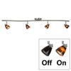 Direct-Lighting 4 Light Adjustable Track Light, Brushed Steel Finish, Brown Glass Shade, Ready to Install, Bulb Included, D268-44C-BS-BRNS view 2