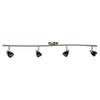 Direct-Lighting 4 Light Adjustable Track Light, Brushed Steel Finish, Brown Glass Shade, Ready to Install, Bulb Included, D268-44C-BS-BRNS view 3