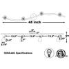 Direct-Lighting 4 Light Adjustable Track Light, Brushed Steel Finish, Brown Glass Shade, Ready to Install, Bulb Included, D268-44C-BS-BRNS view 4