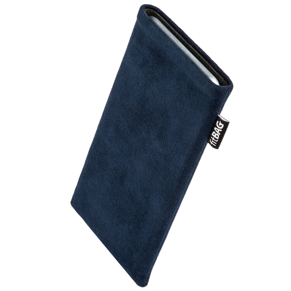 fitBAG Classic Blue Custom Tailored Sleeve for LeEco LePro 3. Genuine Alcantara Pouch with Integrated Microfibre Lining for Display Cleaning