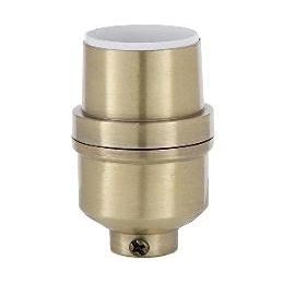 B&P Lamp Antique Brass Finish, Med. Base Modern Keyless Lamp Socket