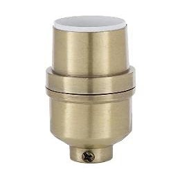 B&P Lamp Antique Brass Finish, Med. Base Modern Keyless Lamp Socket