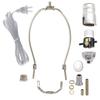 B&P Lamp Nickel Plated Finish Table Lamp Wiring Kit with a 8 Inch Harp and Push-Thru Socket view 1