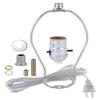 B&P Lamp Nickel Plated Finish Table Lamp Wiring Kit with a 8 Inch Harp and Push-Thru Socket view 2