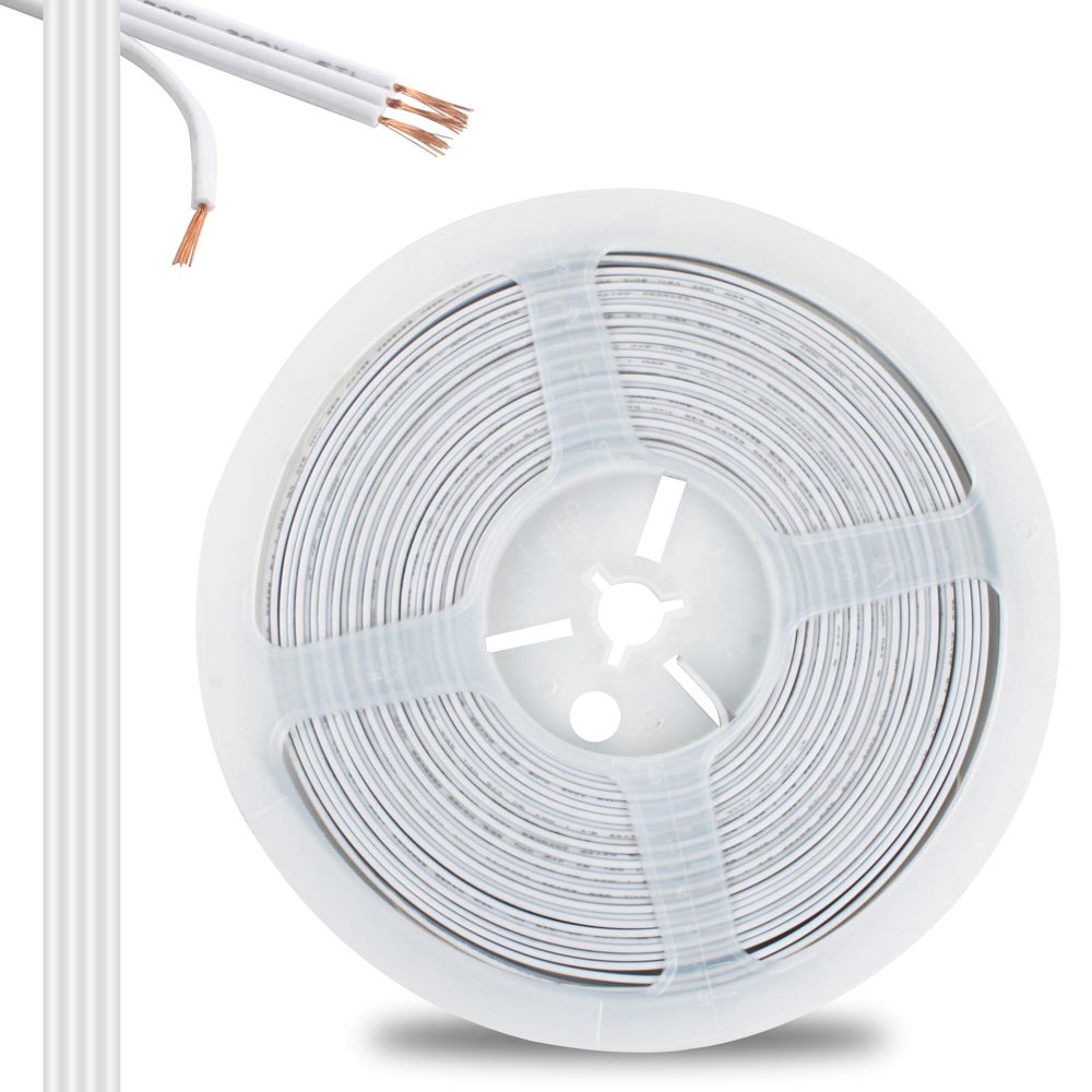 RGBZONE 10m/33ft 22AWG 4pin LED Light Strip Cable Cord, LED Electric Wire 22 Gauge, Conductor Extension Cable Line Cord for RGB LED Strip 5050 3528, PVC Plastic Flexible(White)