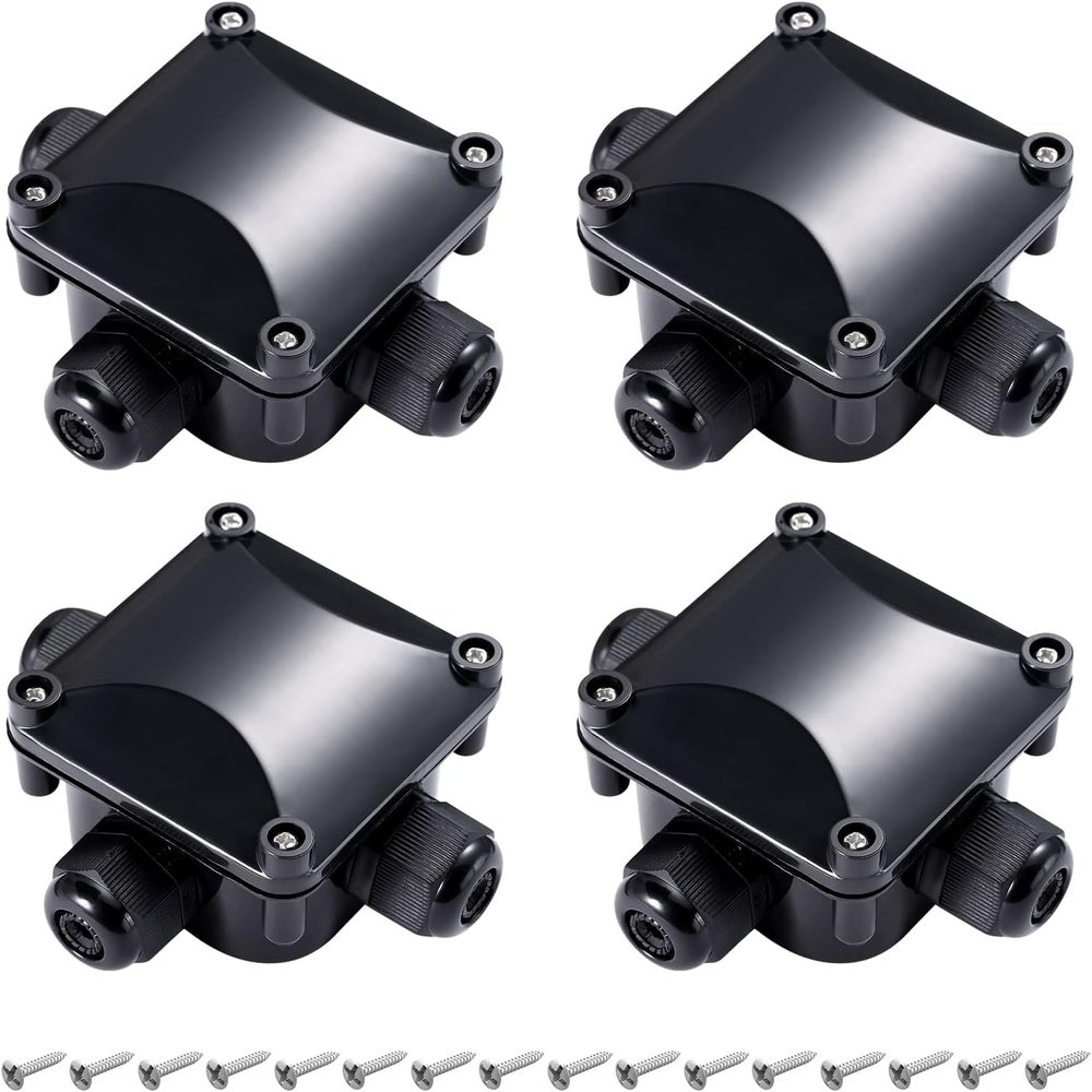GWHOLE 4PCS Waterproof Outdoor Junction Box for 5.5mm-10mm Cables