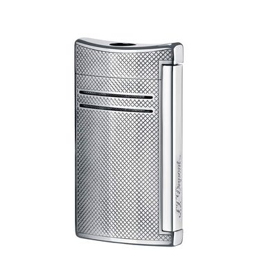S.T. Dupont Maxijet Lighter Brushed Chrome P 65 x 37 x 14 mm Chrome Grid