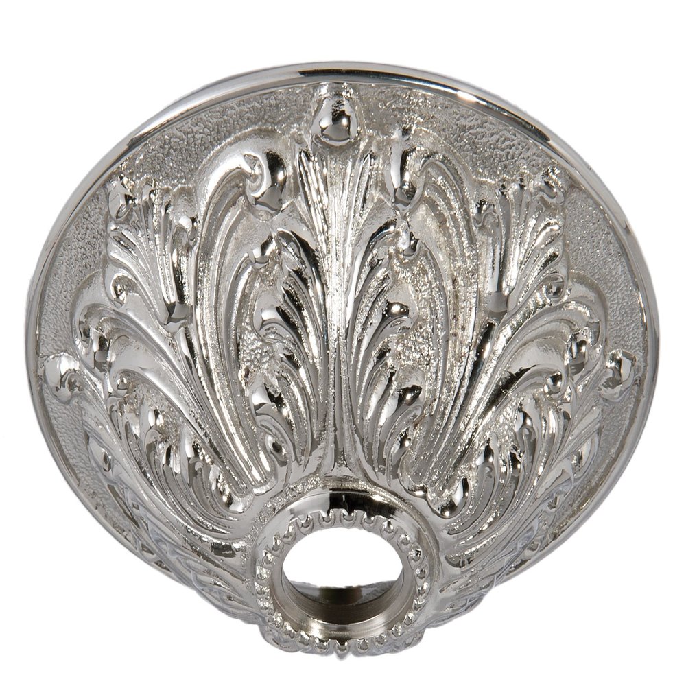 B&P Lamp Nickel Plated Finish Cast Brass Screw Collar Ceiling Light Canopy Plate