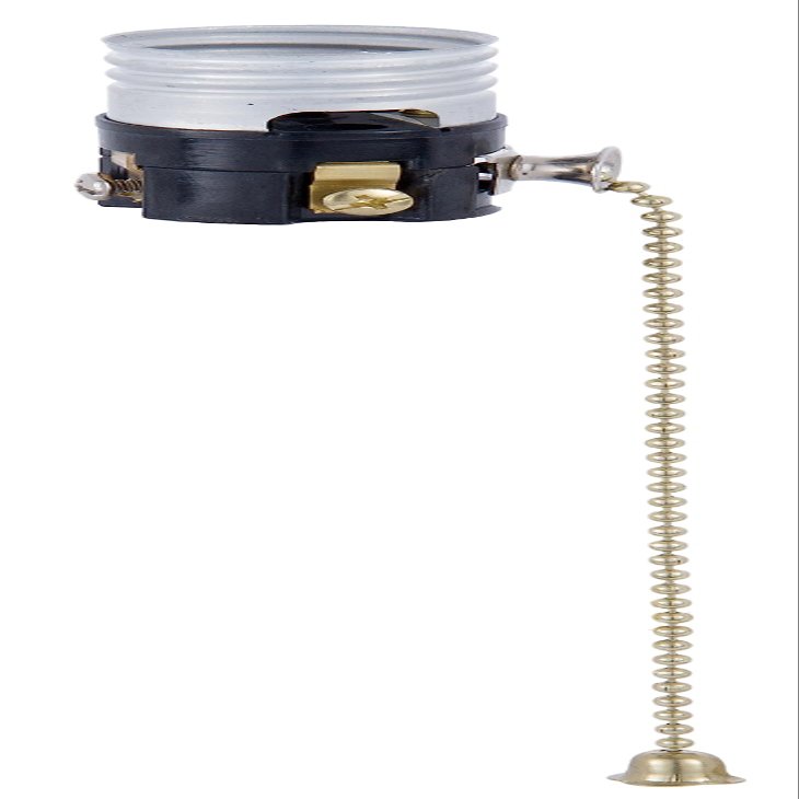 B&P Lamp Pull Chain, Med. Base Lamp Socket Interior, 5" Chain