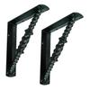 NACH Decorative Shelf Brackets, 2 Pack of 7.08 x 1.57 x 8.07 inch, Black Cast Iron Shelving Brackets - Metal Shelf Brackes for Wall- Twist Style Shelve Brackets view 1