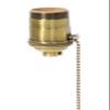 B&P Lamp Heavy Turned Brass Socket with Antique Brass Finish, On/Off Pull Chain Function, Uno Thread Shell view 1