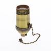 B&P Lamp Heavy Turned Brass Socket with Antique Brass Finish, On/Off Pull Chain Function, Uno Thread Shell view 2
