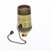 B&P Lamp Heavy Turned Brass Socket with Antique Brass Finish, On/Off Pull Chain Function, Uno Thread Shell view 4