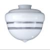 B&P Lamp 4" Fit, 10" Diameter, 8" Height, "Schoolhouse" Shade W/Black Band view 1