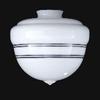 B&P Lamp 4" Fit, 10" Diameter, 8" Height, "Schoolhouse" Shade W/Black Band view 3
