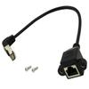Qaoquda CAT6 Network Extension Cable,90 Degree RJ45 A Male to A Female Screw Panel Mount Extension Cable,Support Ethernet Cat 5e/Cat 6-10 inch (Upward) view 1