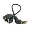Qaoquda CAT6 Network Extension Cable,90 Degree RJ45 A Male to A Female Screw Panel Mount Extension Cable,Support Ethernet Cat 5e/Cat 6-10 inch (Upward) view 2