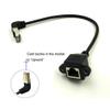 Qaoquda CAT6 Network Extension Cable,90 Degree RJ45 A Male to A Female Screw Panel Mount Extension Cable,Support Ethernet Cat 5e/Cat 6-10 inch (Upward) view 3