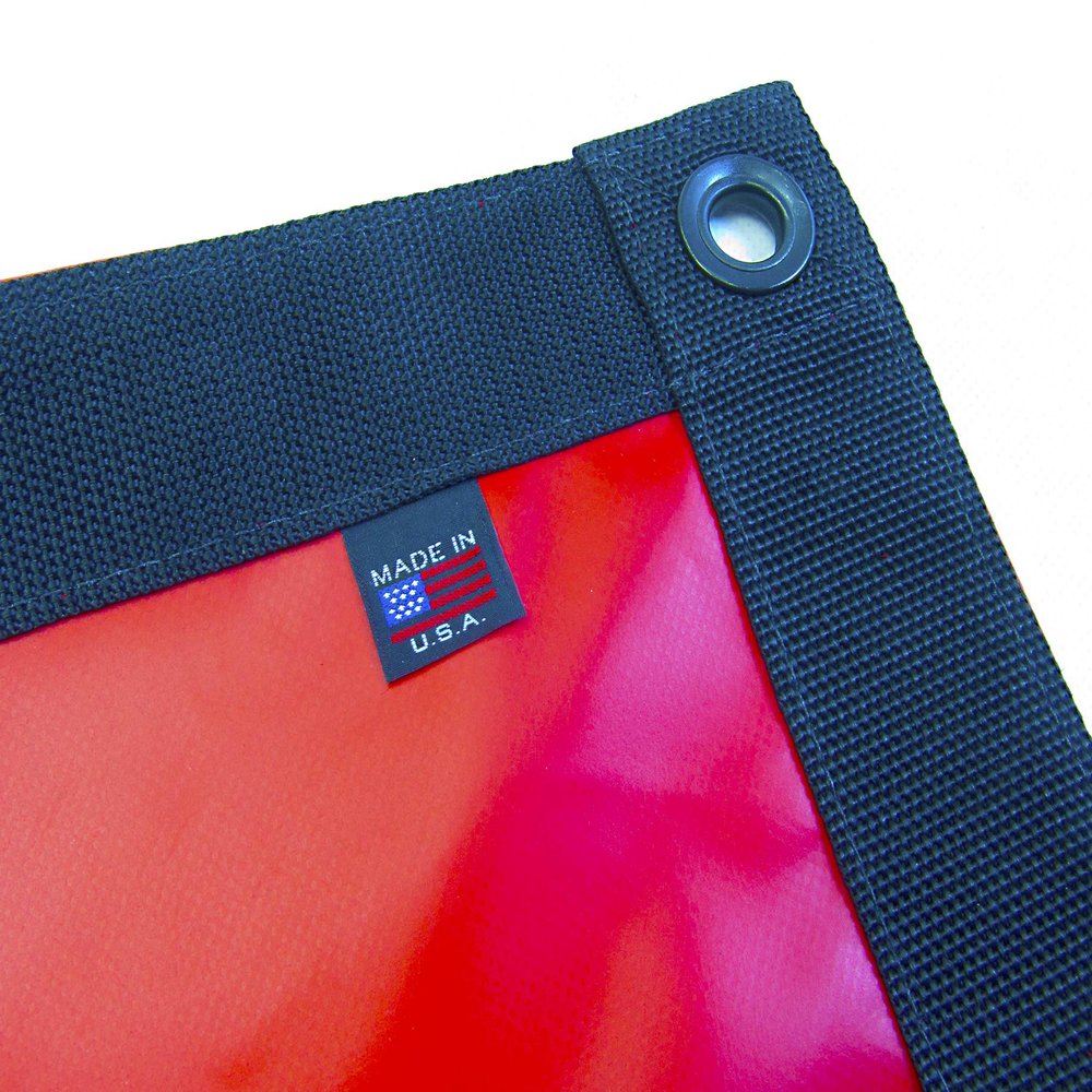 Tarp, Heavy Duty, Red 5' X 6' Feet Waterproof, 18 Oz. Vinyl w/Reinforced Edges (5' X 6' Feet, Red)