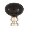 B&P Lamp Smooth Ceramic Design, Black Ball Finial, Solid Brass Nickel Plated Brass Base view 3