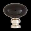 B&P Lamp Smooth Ceramic Design, Black Ball Finial, Solid Brass Nickel Plated Brass Base view 4