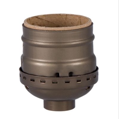 B&P Lamp Short Keyless, Aluminum Medium Base Lamp Socket with Antique Brass Finish