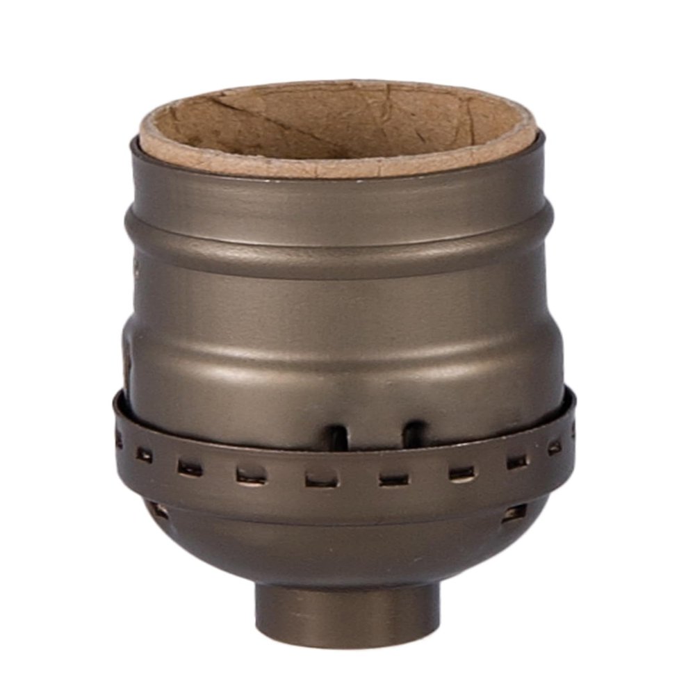 B&P Lamp Short Keyless, Aluminum Medium Base Lamp Socket with Antique Brass Finish