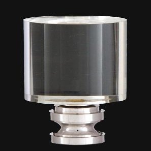 B&P Lamp Acrylic Cylinder Design, Clear Finial, Nickel Brass Base, 2-1/4 Inch Height, 1 Inch Diameter