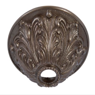 B&P Lamp Antique Bronze Finish Cast Brass Screw Collar Ceiling Light Canopy Plate