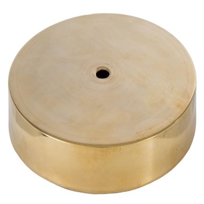 B&P Lamp Unfinished Brass Spun Brass Lamp Base, 5 Inch Diameter, Modern Style, No Wire Hole, 1/8F Center Hole