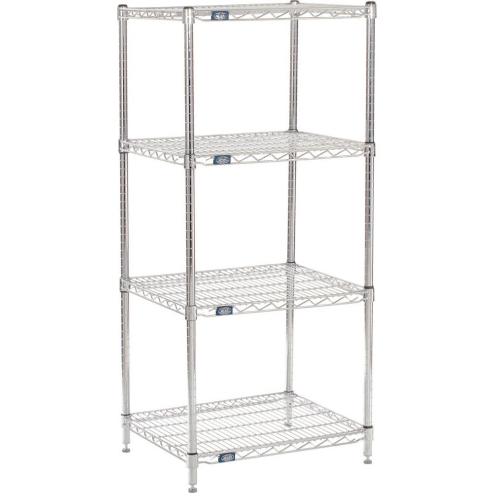 Nexel 21246C Chrome Wire Shelving, 24" W x 21" D x 63" H