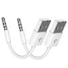 iPod Shuffle Cable, 2 Pack 3.5mm Jack/Plug to USB USB Power Charger Sync Data Transfer Cable for iPod Shuffle 3rd 4th MP3/MP4 view 1