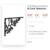 NACH Decorative Shelf Brackets, 2 Pack of 9 x 2.2 x 9 inch, Black Cast Iron Rustic Shelf Brackets - Metal Shelf Brackets for Wall - Rustic Tree Branch Shelf Bracket view 4