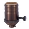 B&P Lamp 3-Way, Turned Brass Lamp Socket (E26) with Antique Bronze Finish, no UNO Thread view 1
