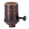 B&P Lamp 3-Way, Turned Brass Lamp Socket (E26) with Antique Bronze Finish, no UNO Thread view 3