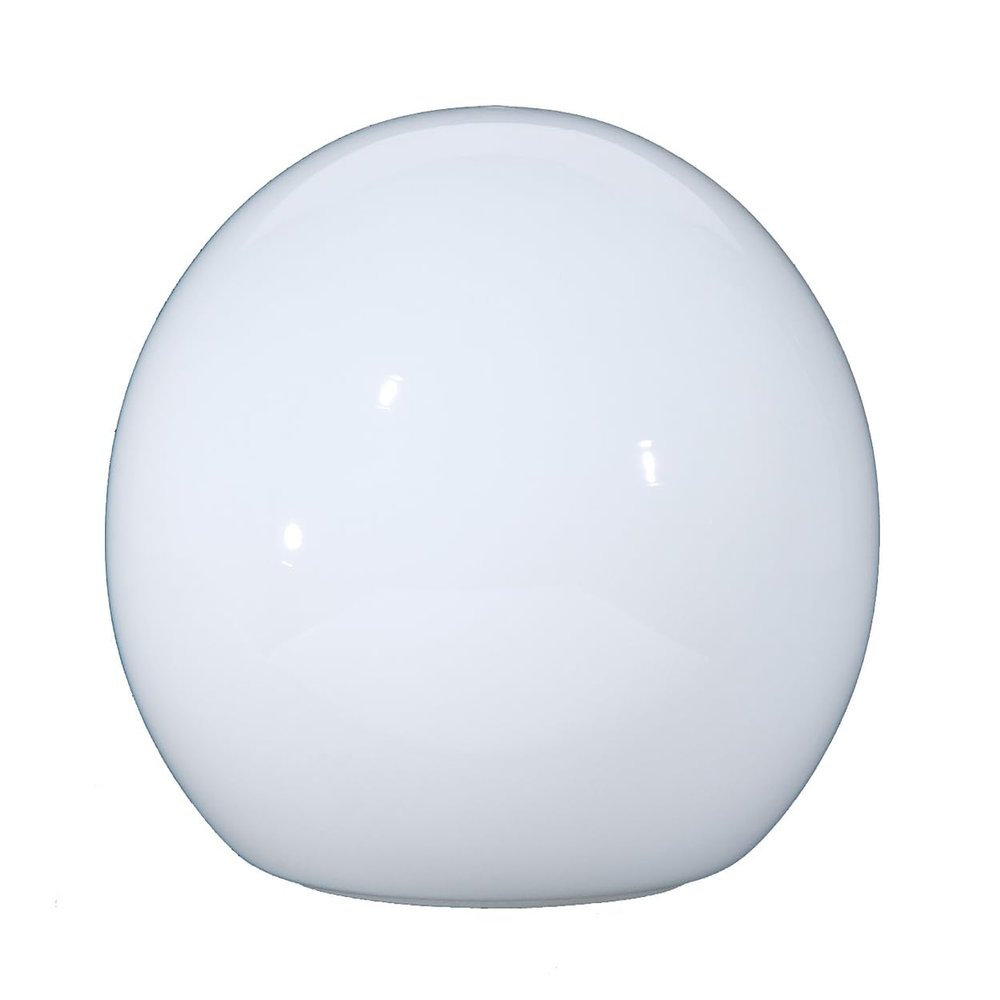 B&P Lamp American Made Opal Glass Neckless Ball Shade, 8 Inch Diameter, 4 Inch Top Opening, Hand-Blown Milk Glass Globe