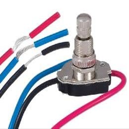 B&P Lamp 3-Way Nickel Push Canopy Switch