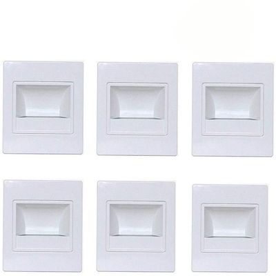 Dreamworth 6-Pack LED Corner Wall Lamp 85-265V Embedded LED Stairs Step Night Light Stair Wall Lighting for Hallway, Stairs, Closet, Bedroom and More (Cool White, White Body)