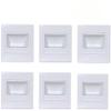 Dreamworth 6-Pack LED Corner Wall Lamp 85-265V Embedded LED Stairs Step Night Light Stair Wall Lighting for Hallway, Stairs, Closet, Bedroom and More (Cool White, White Body) view 1