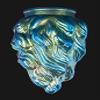 B&P Lamp Blue Iridescent Art Glass Flame Pendant Shade view 3