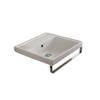 Scarabeo 3001-TB-No Hole ML Square Wall Mounted Ceramic Sink with Polished Chrome Towel Bar, White view 1
