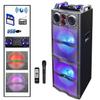 beFree Sound Double 10 Inch Subwoofer Bluetooth Portable Party Speaker with Reactive Lights, USB/SD Input, FM Radio, Remote Control and Microphone view 1